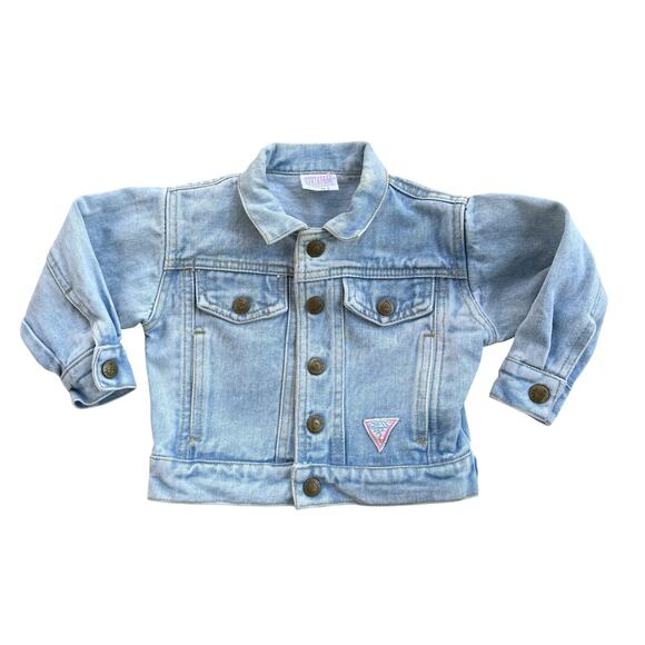 Vintage 1990s Guess Light Wash Infant Jean Denim Jacket 24M